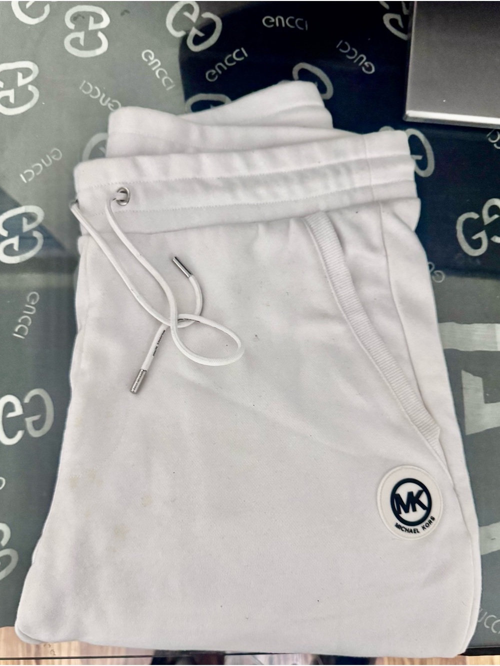 Michael Kors White Kids Drawstring Logo Joggers